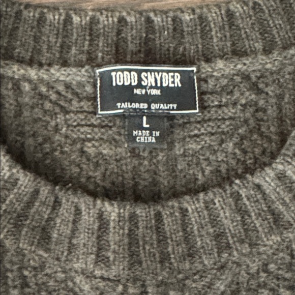 Todd Snyder Olive Wool Knit Sweater - Picture 5 of 7